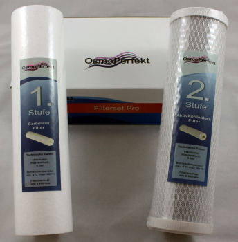 OsmoPerfekt Filter Set Pro Feinfilter / Kohlefilter 10 Zoll für Osmoseanlage